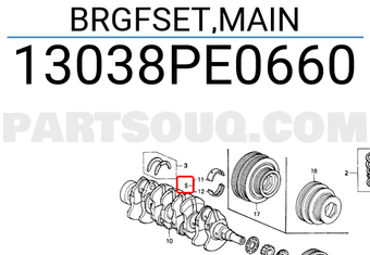 Honda 13038PE0660 BRGFSET,MAIN