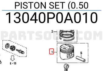 Honda 13040P0A010 PISTON SET (0.50