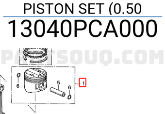Honda 13040PCA000 PISTON SET (0.50