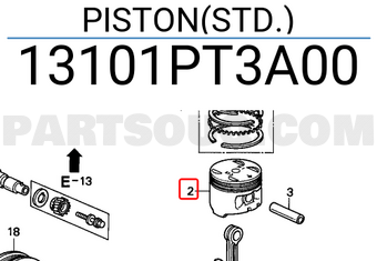 Honda 13101PT3A00 PISTON(STD.)