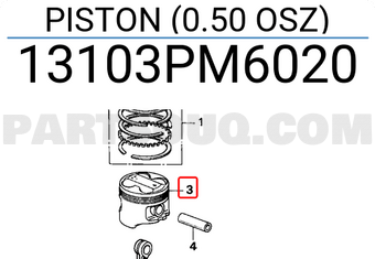 Honda 13103PM6020 PISTON (0.50 OSZ)