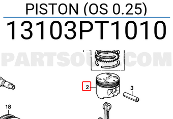 Honda 13103PT1010 PISTON (OS 0.25)