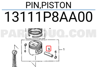 Honda 13111P8AA00 PIN,PISTON