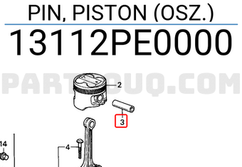 Honda 13112PE0000 PIN, PISTON (OSZ.)