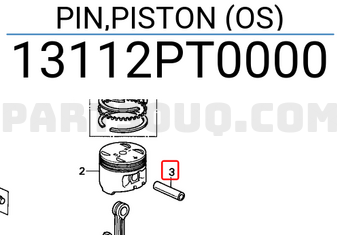 Honda 13112PT0000 PIN,PISTON (OS)