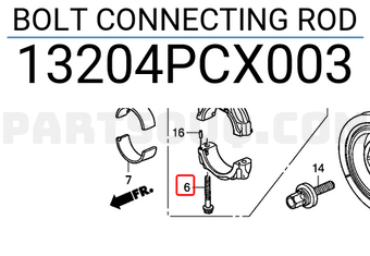 Honda 13204PCX003 BOLT CONNECTING ROD