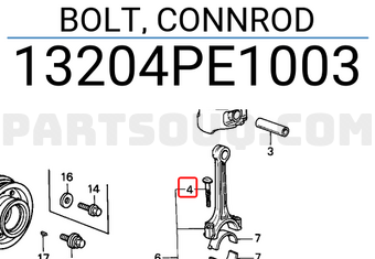 Honda 13204PE1003 BOLT, CONNROD
