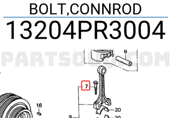 Honda 13204PR3004 BOLT,CONNROD