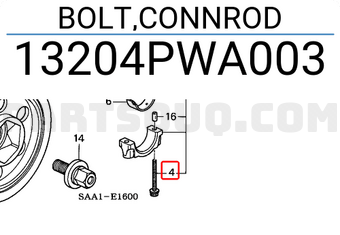 Honda 13204PWA003 BOLT,CONNROD