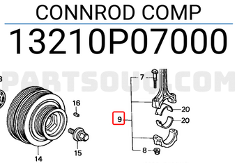 Honda 13210P07000 CONNROD COMP