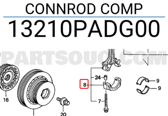 Honda 13210PADG00 CONNROD COMP