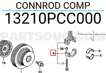 Honda 13210PCC000 CONNROD COMP
