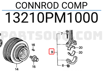 Honda 13210PM1000 CONNROD COMP