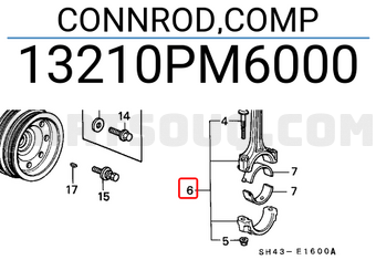 Honda 13210PM6000 CONNROD,COMP