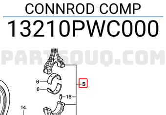 Honda 13210PWC000 CONNROD COMP