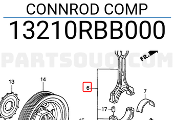 Honda 13210RBB000 CONNROD COMP