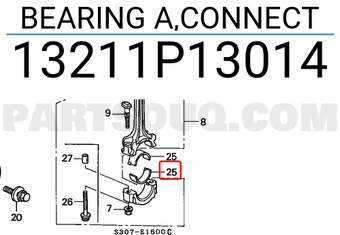 Honda 13211P13014 BEARING A,CONNECT