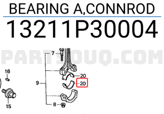 Honda 13211P30004 BEARING A,CONNROD