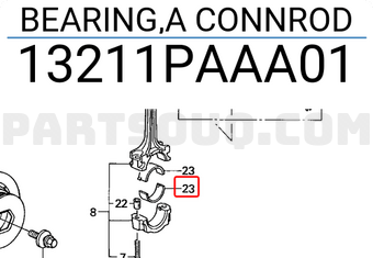 Honda 13211PAAA01 BEARING,A CONNROD