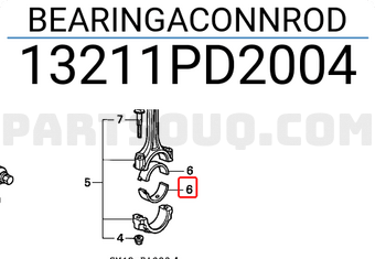 Honda 13211PD2004 BEARINGACONNROD