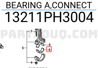 Honda 13211PH3004 BEARING A,CONNECT