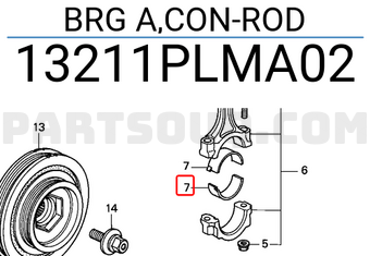 Honda 13211PLMA02 BRG A,CON-ROD
