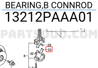 Honda 13212PAAA01 BEARING,B CONNROD