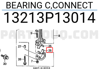 Honda 13213P13014 BEARING C,CONNECT