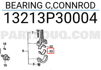 Honda 13213P30004 BEARING C,CONNROD