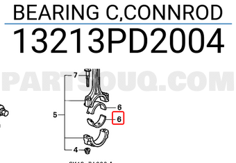 Honda 13213PD2004 BEARING C,CONNROD