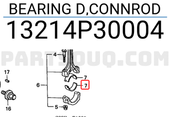 Honda 13214P30004 BEARING D,CONNROD