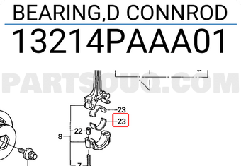 Honda 13214PAAA01 BEARING,D CONNROD