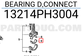 Honda 13214PH3004 BEARING D,CONNECT