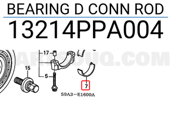 Honda 13214PPA004 BEARING D CONN ROD