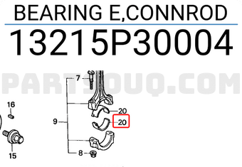 Honda 13215P30004 BEARING E,CONNROD