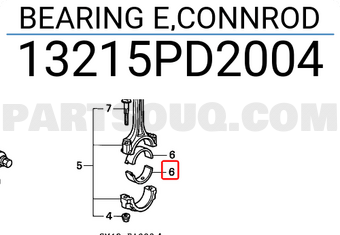 Honda 13215PD2004 BEARING E,CONNROD