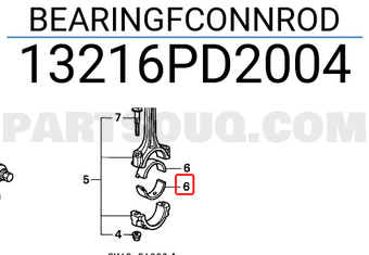 Honda 13216PD2004 BEARINGFCONNROD