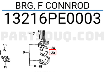 Honda 13216PE0003 BRG, F CONNROD