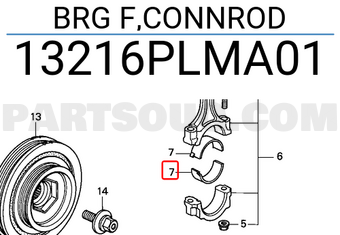 Honda 13216PLMA01 BRG F,CONNROD