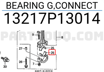 Honda 13217P13014 BEARING G,CONNECT