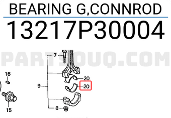 Honda 13217P30004 BEARING G,CONNROD