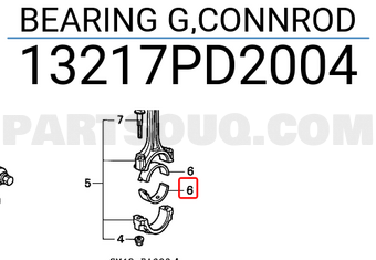 Honda 13217PD2004 BEARING G,CONNROD
