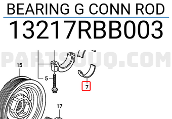 Honda 13217RBB003 BEARING G CONN ROD