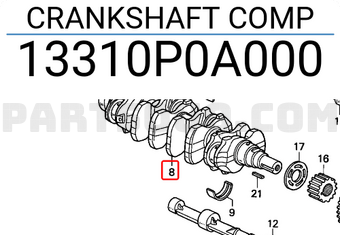 Honda 13310P0A000 CRANKSHAFT COMP