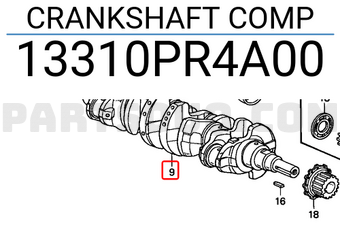 Honda 13310PR4A00 CRANKSHAFT COMP