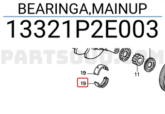 Honda 13321P2E003 BEARINGA,MAINUP