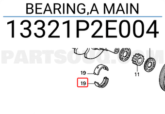 Honda 13321P2E004 BEARING,A MAIN
