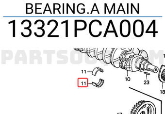 Honda 13321PCA004 BEARING.A MAIN