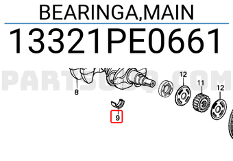 Honda 13321PE0661 BEARINGA,MAIN