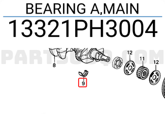Honda 13321PH3004 BEARING A,MAIN